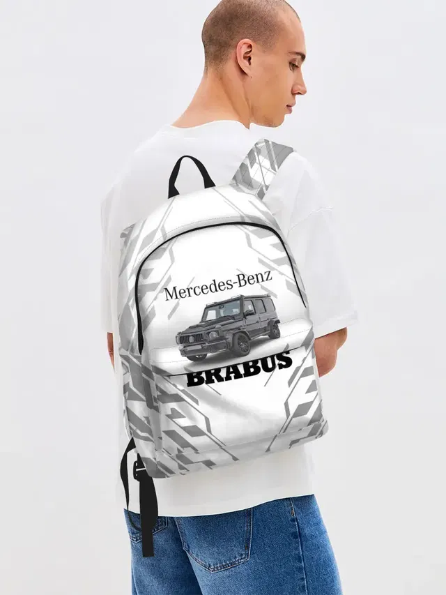 Джинсовый рюкзак с принтом «Merсedes — MERCEDES — BRABUS»