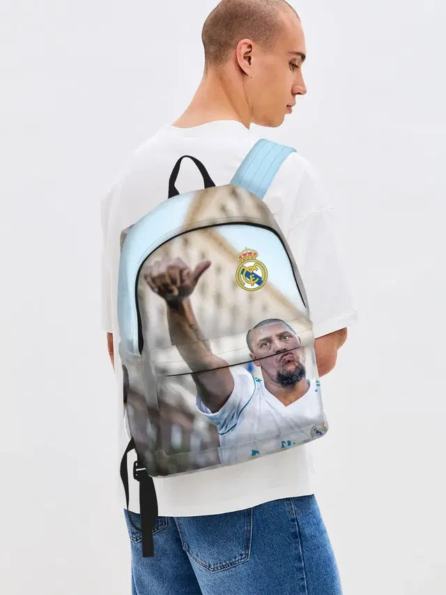 Джинсовый рюкзак с принтом «footballer»