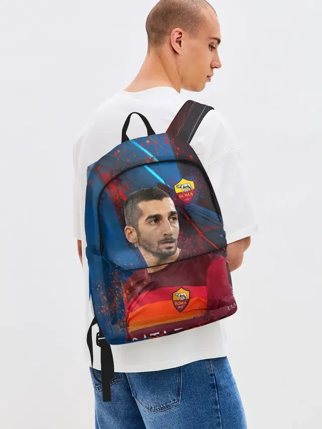 Джинсовый рюкзак с принтом «Henrikh Mkhitaryan Roma»