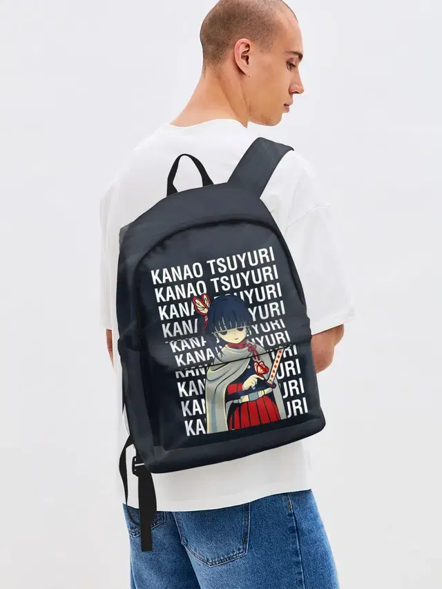 Джинсовый рюкзак с принтом «Клинок, рассекающий демонов — Kanao Tsuyuri Kimetsu no Yaiba»