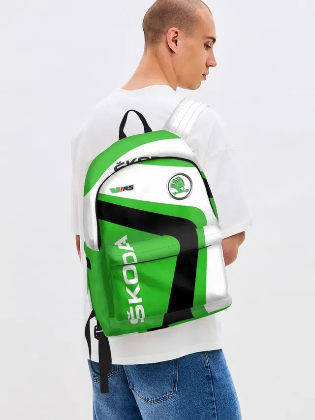 Джинсовый рюкзак с принтом «Skoda»