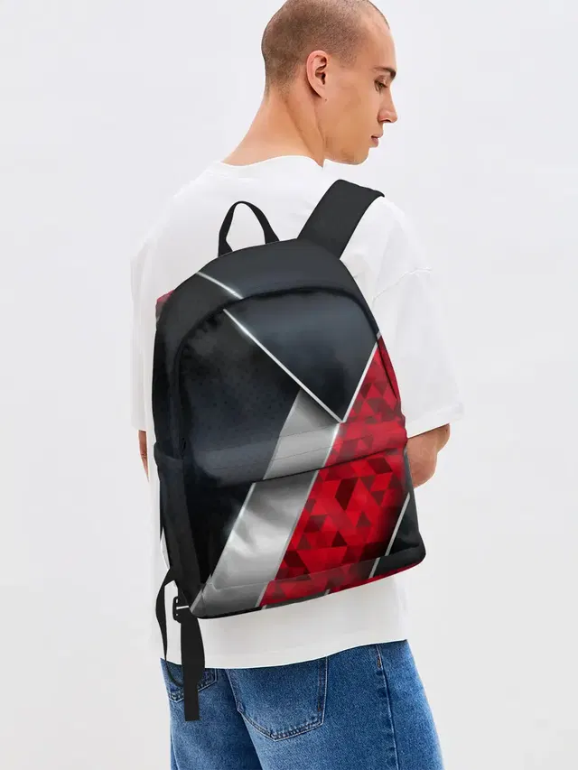 3D BLACK AND RED METAL