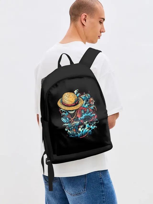 Джинсовый рюкзак с принтом «One Piece. Retro Style»