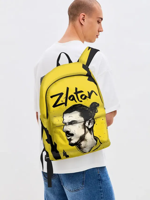 Джинсовый рюкзак с принтом «Златан Ибрагимович Zlatan — ZLATAN»