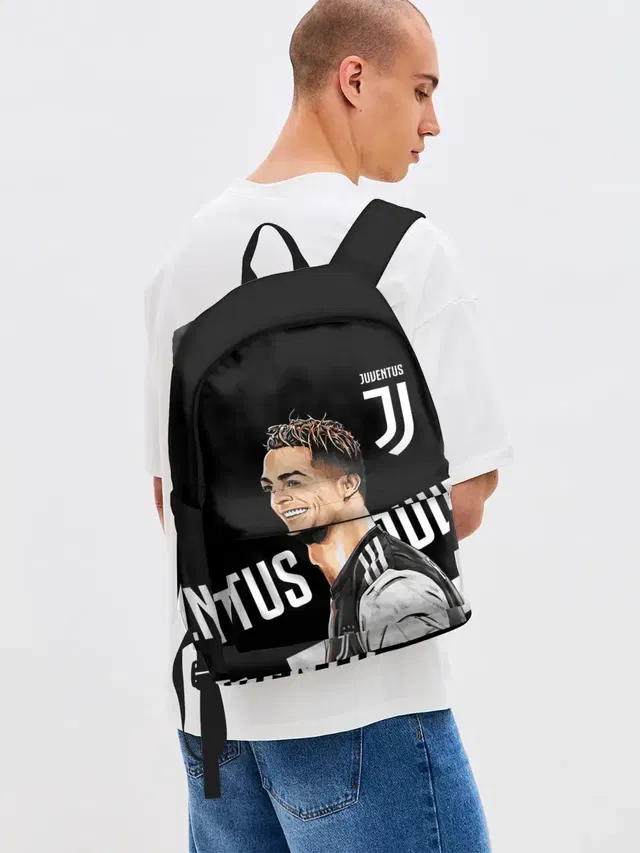 Джинсовый рюкзак с принтом «Криштиану Роналду — JUVENTUS»