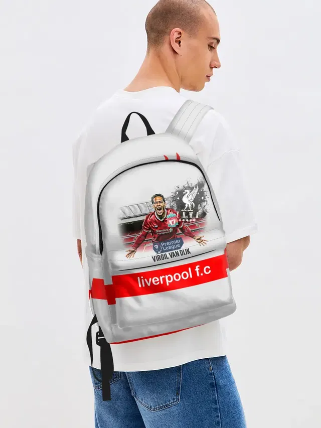 Джинсовый рюкзак с принтом «Вирджил ван Дейк YNWA»