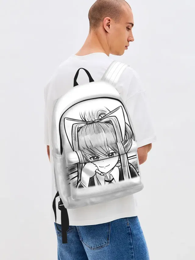Джинсовый рюкзак с принтом «Monika»
