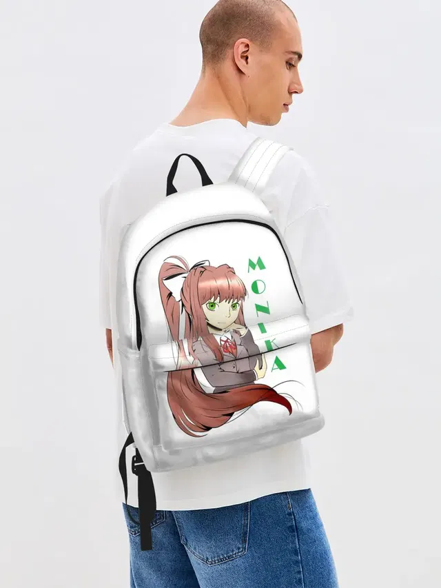 Джинсовый рюкзак с принтом «Doki Doki MONIKA»