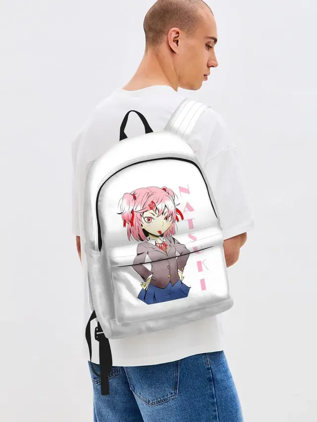 Джинсовый рюкзак с принтом «Doki Doki NATSUKI»