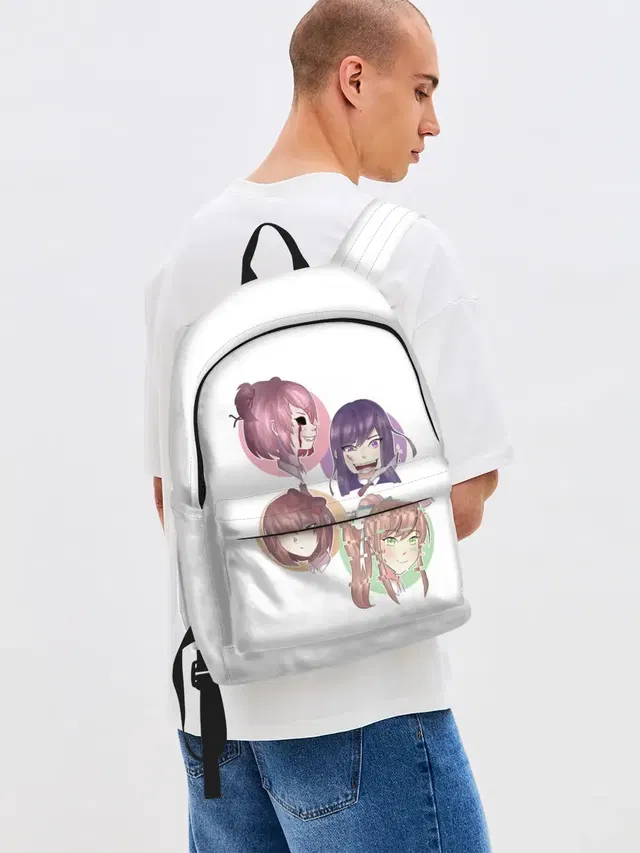 Джинсовый рюкзак с принтом «Monika»