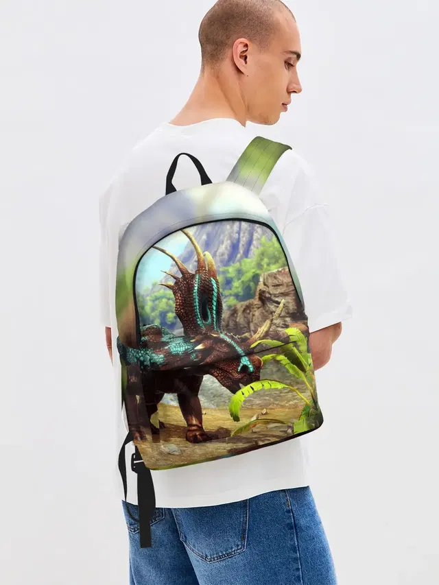 Джинсовый рюкзак с принтом «Styracosaurus — Ark Survival — АРК СУРВИВАЛ»
