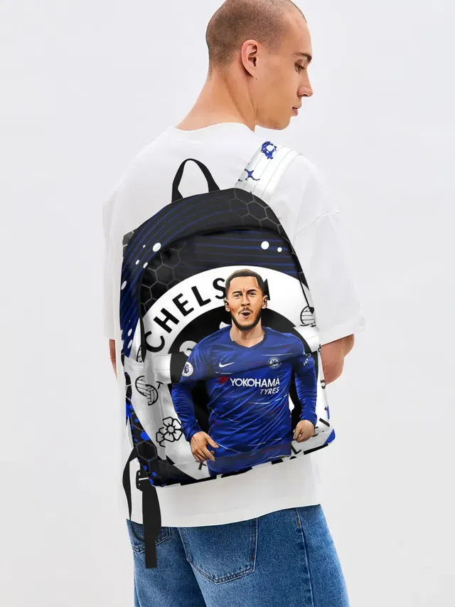 Джинсовый рюкзак с принтом «Эден Азар Chelsea Челси — CHELSEA — ЧЕЛСИ»