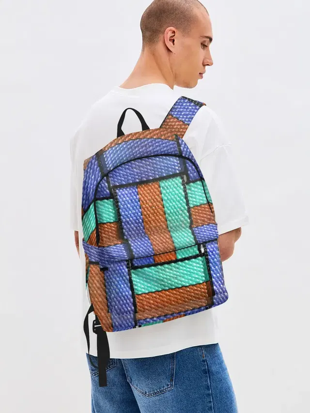 Джинсовый рюкзак с принтом «Stripes»