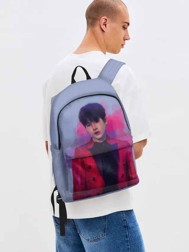 Джинсовый рюкзак с принтом «BTS — Kim Seokjin»