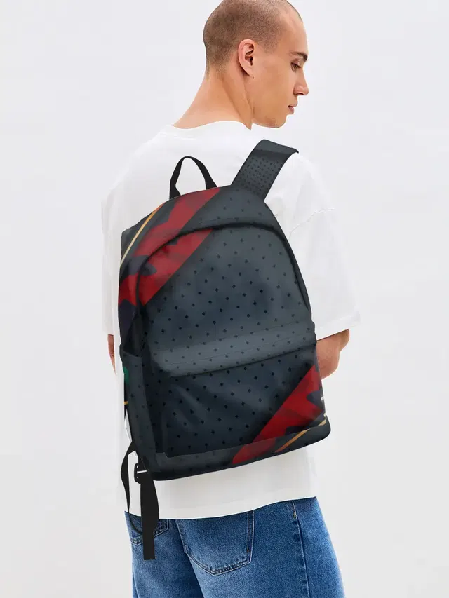 Джинсовый рюкзак с принтом «3D Dark red & — 3D Dark red & black»