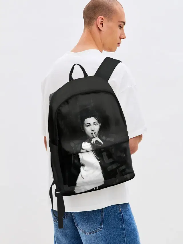 Джинсовый рюкзак с принтом «BTS — Namjoon black»