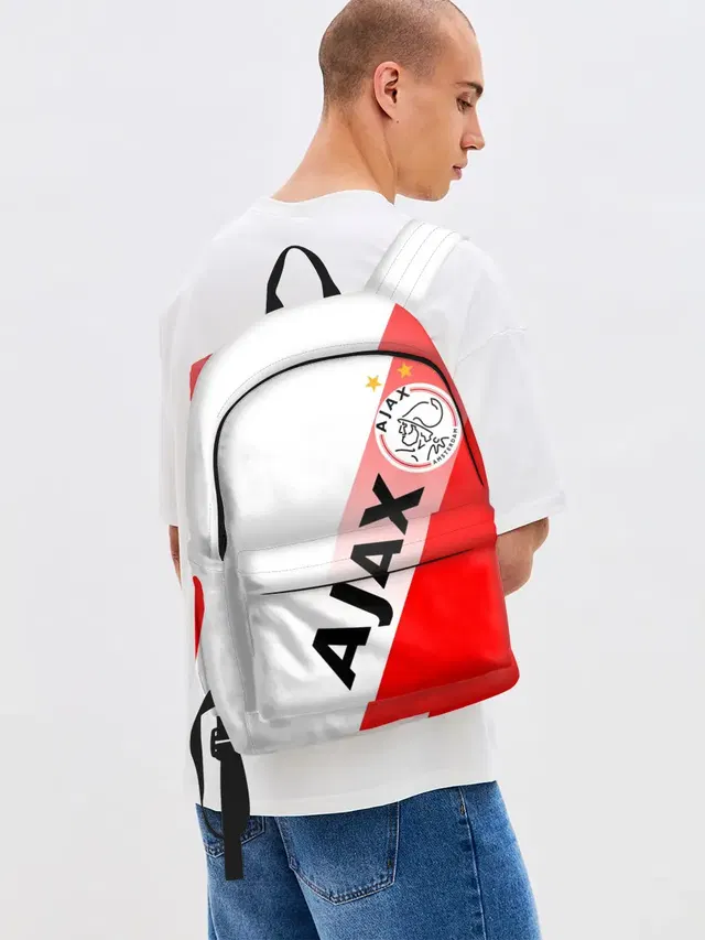 Джинсовый рюкзак с принтом «Ajax the Great — FC AJAX AMSTERDAM — ФК АЯКС»