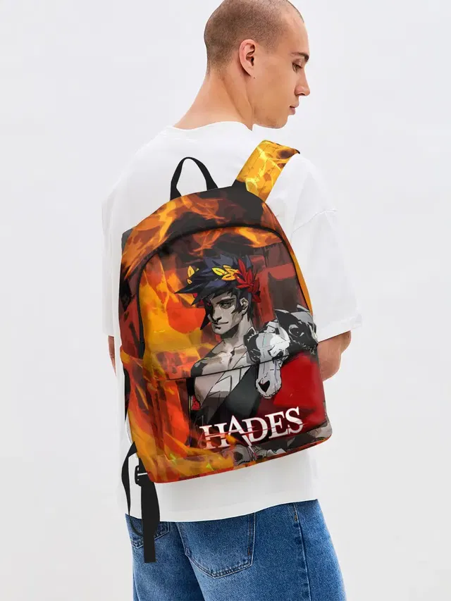 Джинсовый рюкзак с принтом «Hades»