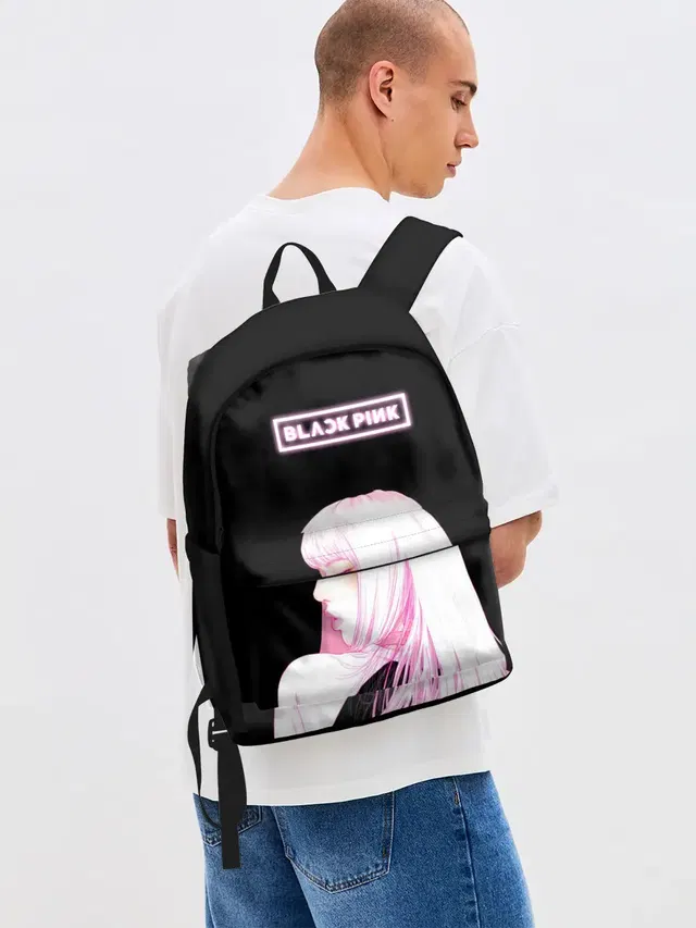 Джинсовый рюкзак с принтом «BlackPink — Лиса БП»
