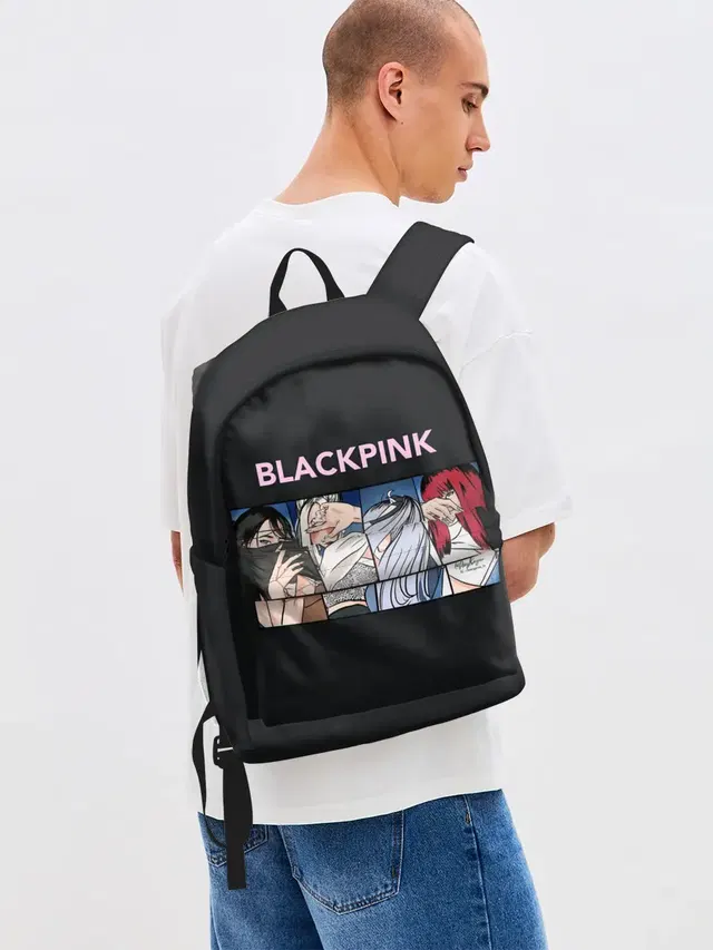 Джинсовый рюкзак с принтом «Hide eyes Blackpink — Hide eyes»