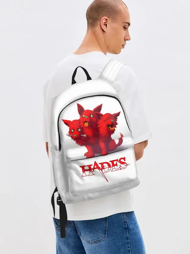 Джинсовый рюкзак с принтом «Hades wolf»
