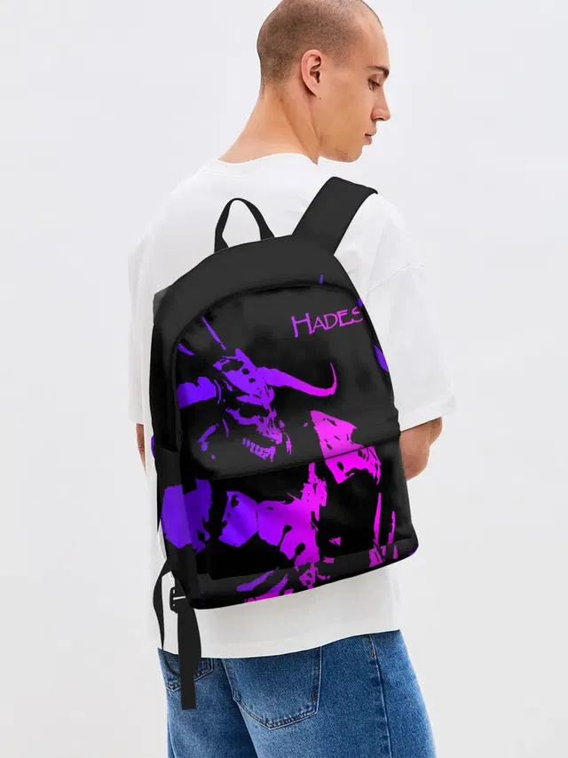 Джинсовый рюкзак с принтом «Hades demon»