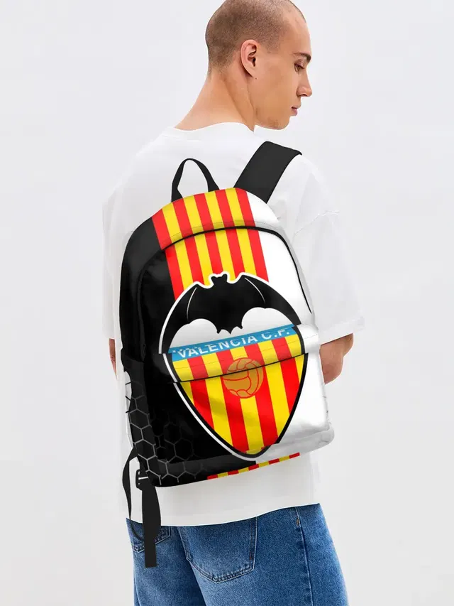 Джинсовый рюкзак с принтом «Valencia — FC VALENCIA — ФК ВАЛЕНСИЯ»