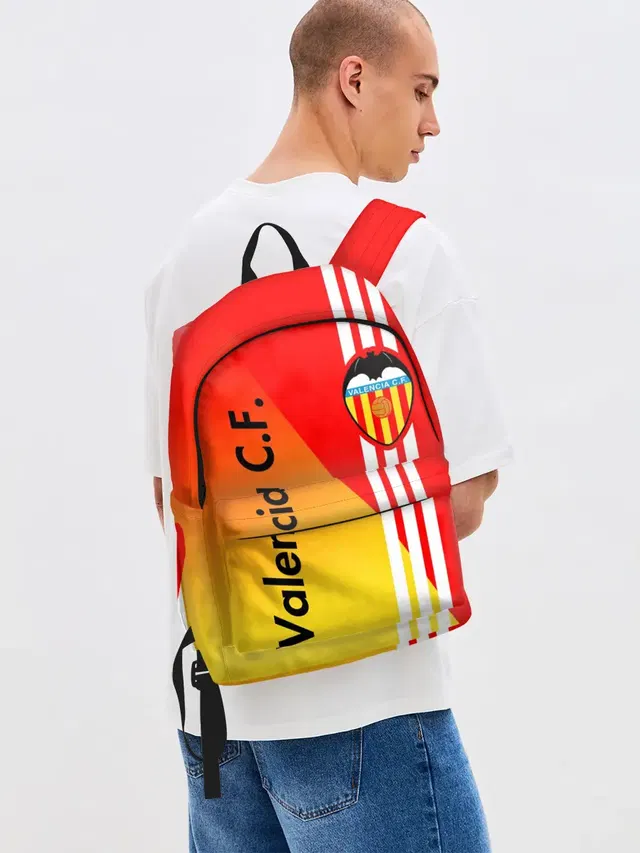 Джинсовый рюкзак с принтом «Valencia — FC VALENCIA — ФК ВАЛЕНСИЯ»