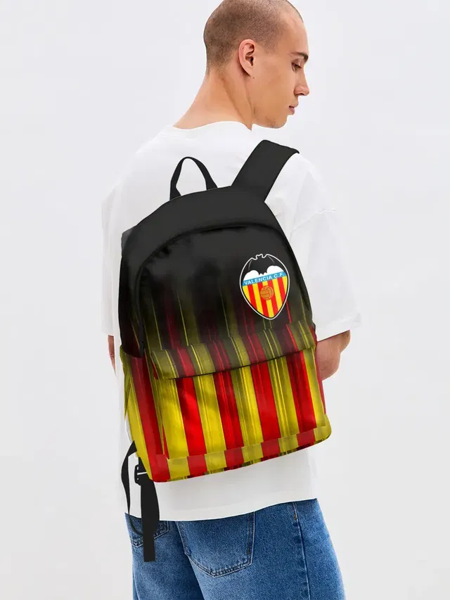 Джинсовый рюкзак с принтом «Valencia — FC VALENCIA — ФК ВАЛЕНСИЯ»