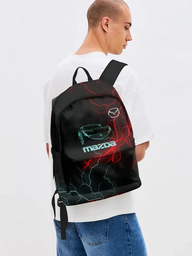 Джинсовый рюкзак с принтом «Mazda»