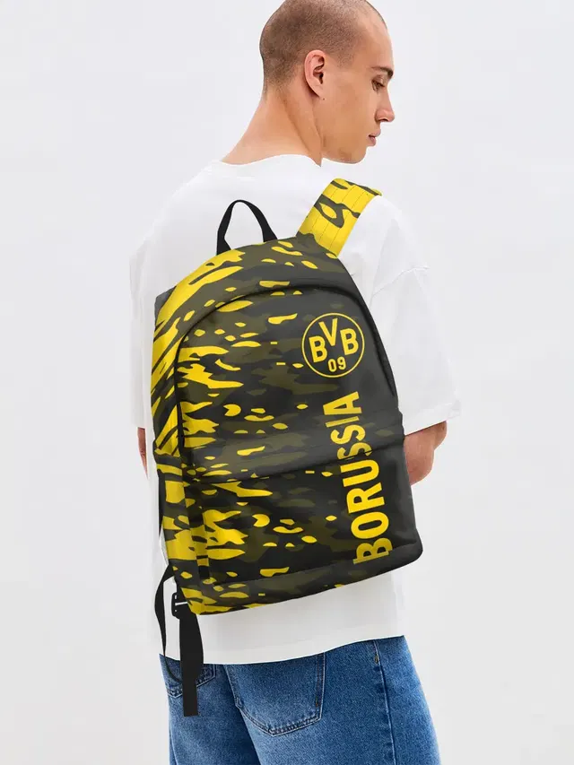 Джинсовый рюкзак с принтом «Camouflage — ФК БОРУССИЯ — FC BORUSSIA»