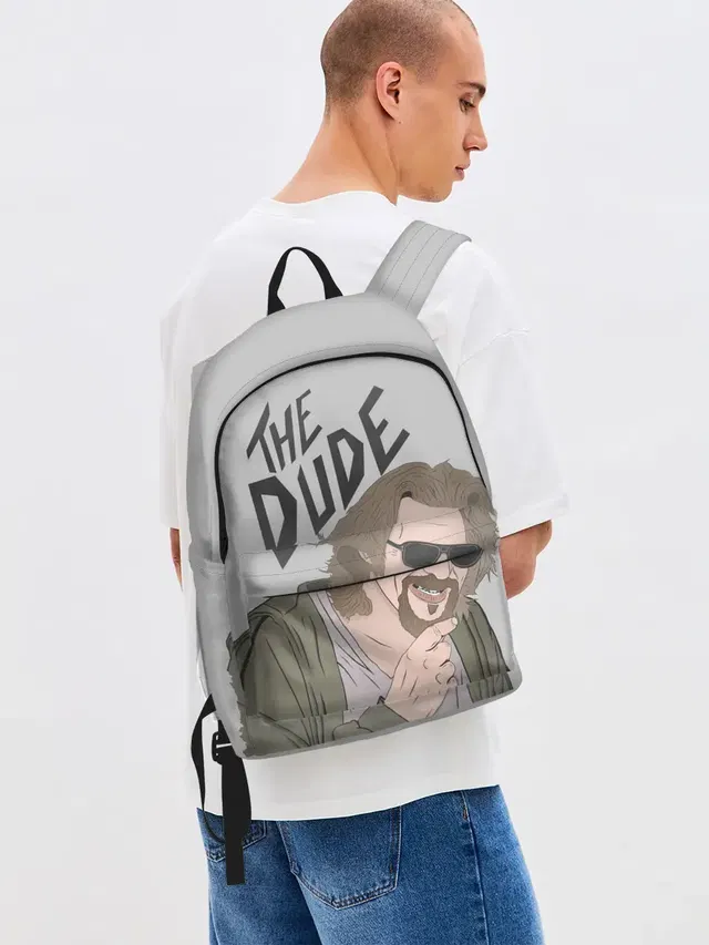 Джинсовый рюкзак с принтом «Солнцезащитные очки — The Dude»