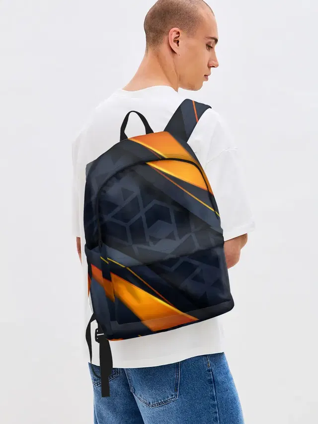 Джинсовый рюкзак с принтом «Black Orange»