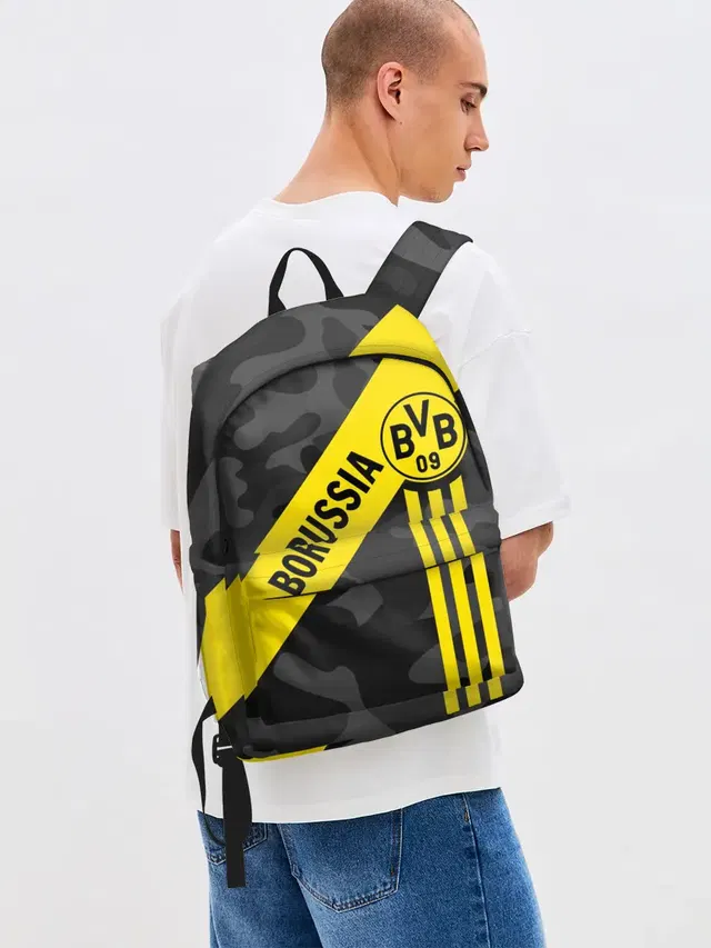 Джинсовый рюкзак с принтом «camouflage — ФК БОРУССИЯ — FC BORUSSIA»