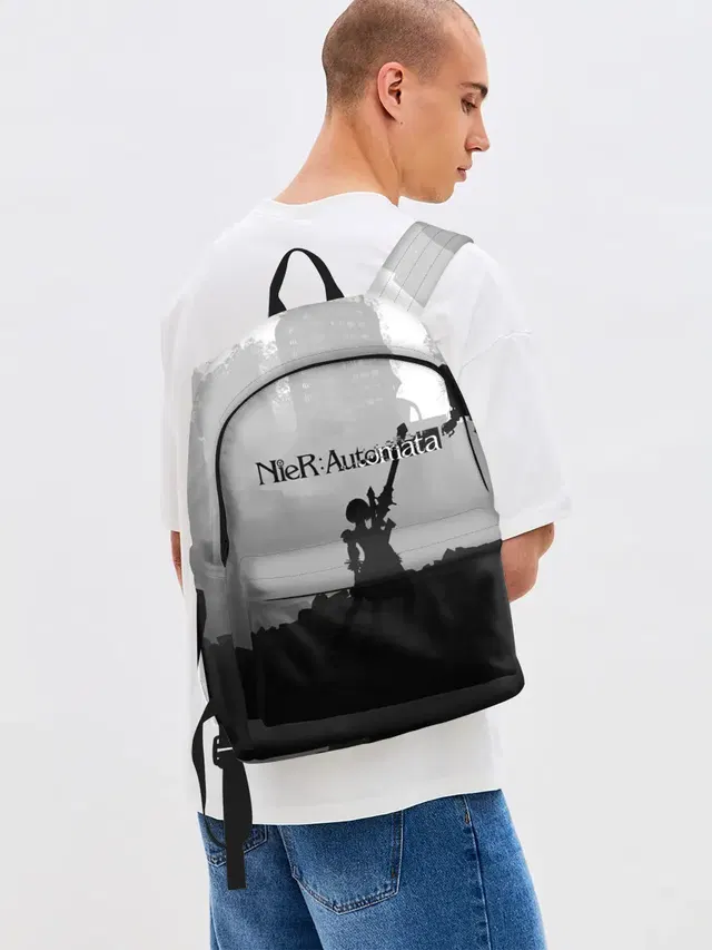 Джинсовый рюкзак с принтом «Pod — Nier Automata»