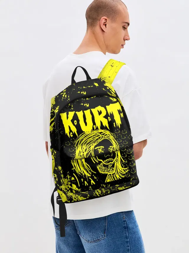 Джинсовый рюкзак с принтом «Kurt Cobain — Nirvana 9»