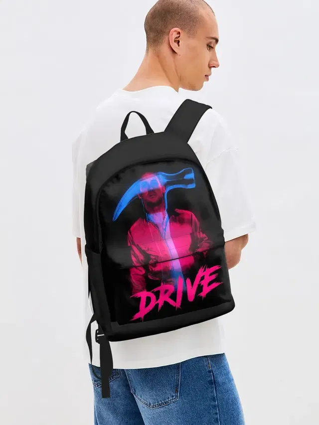 Джинсовый рюкзак с принтом «Драйв — DRIVE»