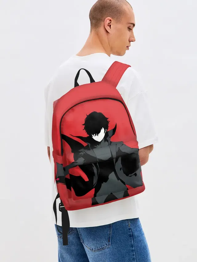 Джинсовый рюкзак с принтом «Persona 5 — Чёрный Рэн»