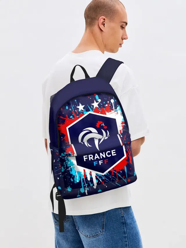 Джинсовый рюкзак с принтом «France FFF»