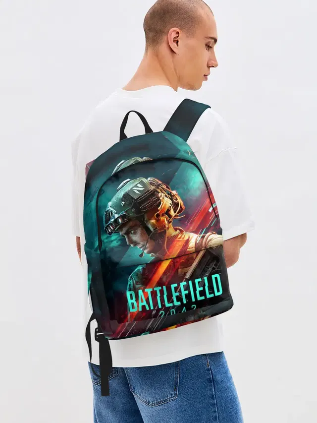 Джинсовый рюкзак с принтом «Battlefield 2042 Soldier»