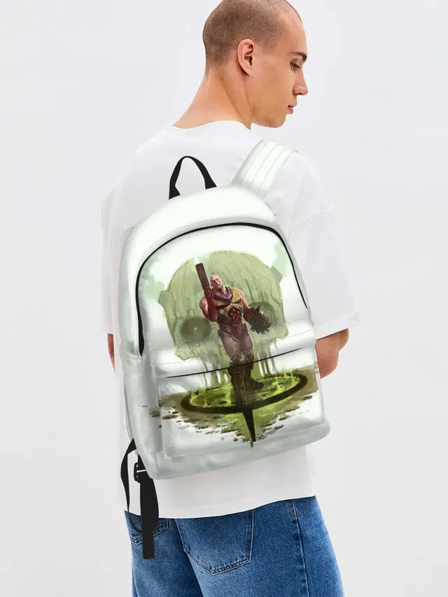 Джинсовый рюкзак с принтом «Quake Champions»