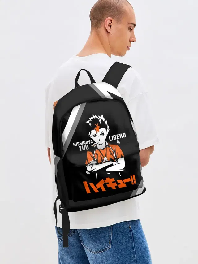 Джинсовый рюкзак с принтом «Хайкью — Nishinoya Yuu»