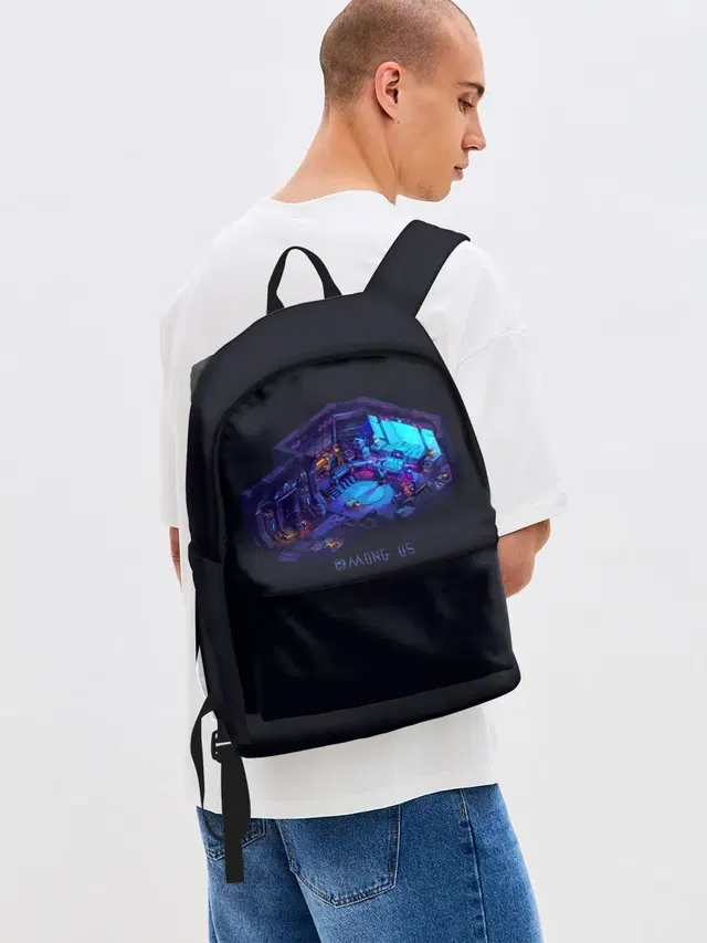 Джинсовый рюкзак с принтом «Pixel art»