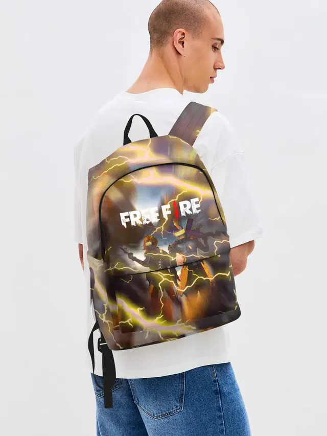 Джинсовый рюкзак с принтом «Garena Free Fire — FREEFIRE — ФРИФАЕР»
