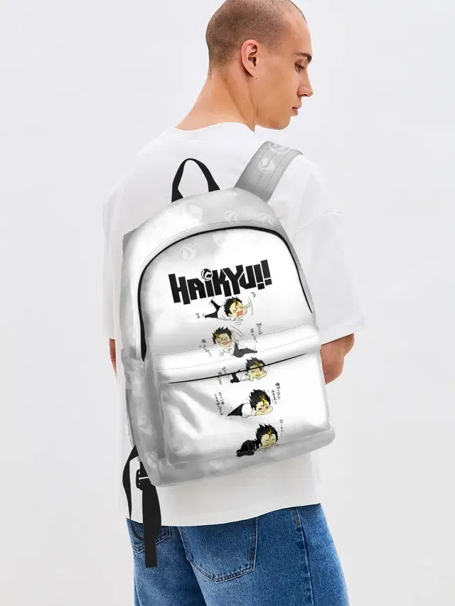 Джинсовый рюкзак с принтом «Хайкью — Юу Нишиноя в истерике Haikyu!!»