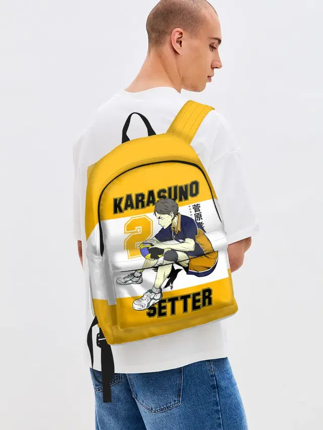 Джинсовый рюкзак с принтом «Karasuno High School — Коши Сугавара»
