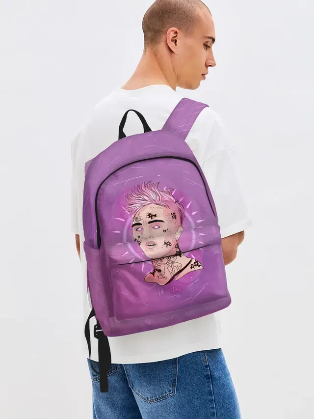 Джинсовый рюкзак с принтом «Lil Peep — Purpule Peep»