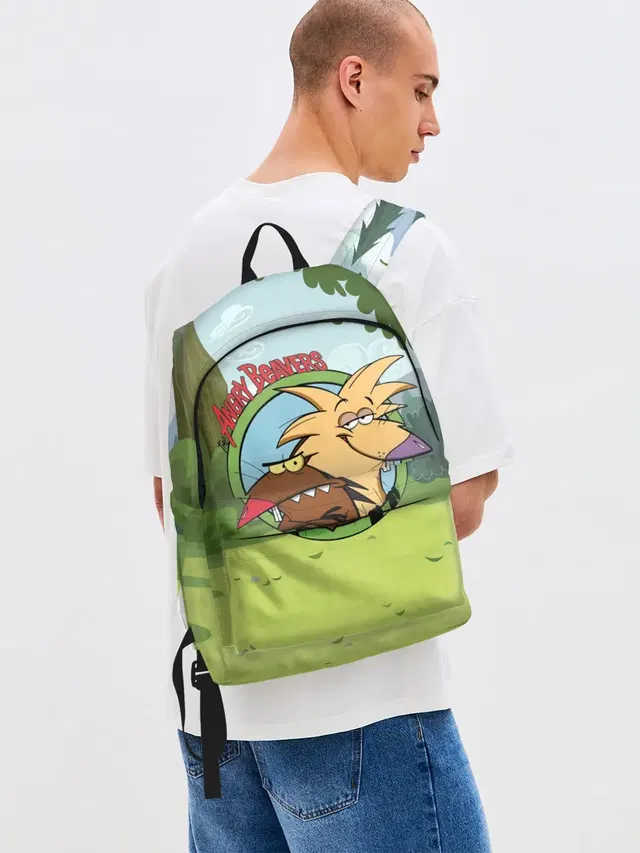 Джинсовый рюкзак с принтом «Крутые Бобры Angry Beavers — Angry Beavers»