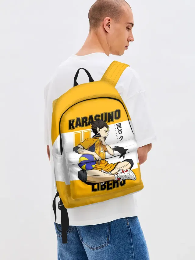 Джинсовый рюкзак с принтом «Haikyu!! — Юу Нишиноя из Карасуно»