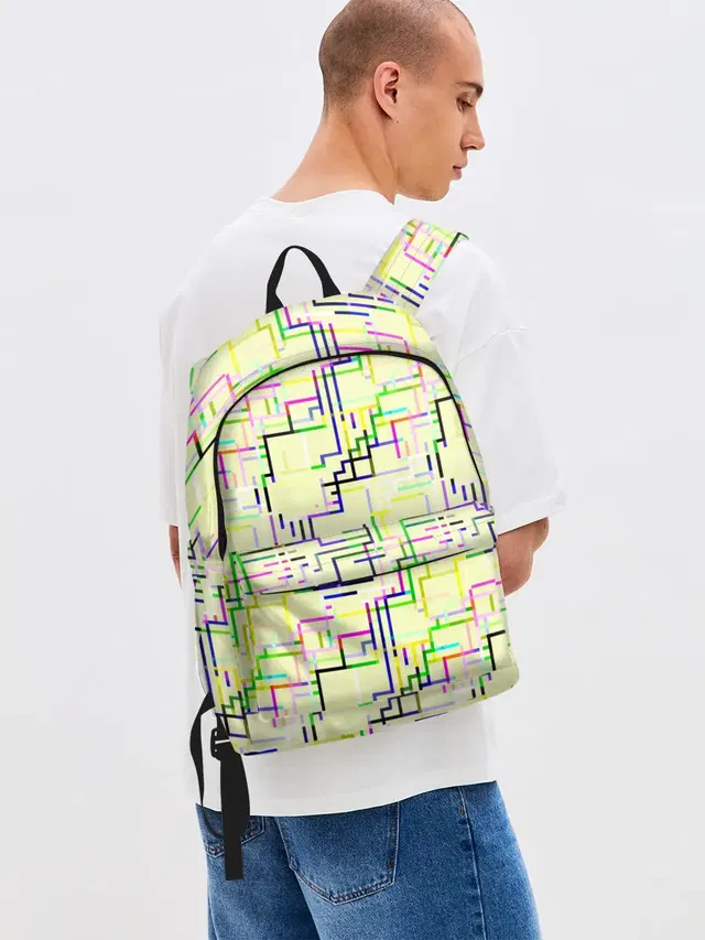 Джинсовый рюкзак с принтом «Geometric Color»